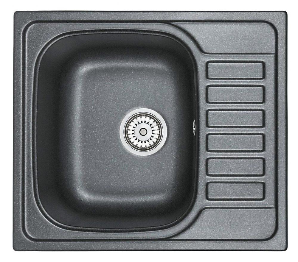 5801, ШВАРЦ (чёрный металлик), кухонная мойка, кварц